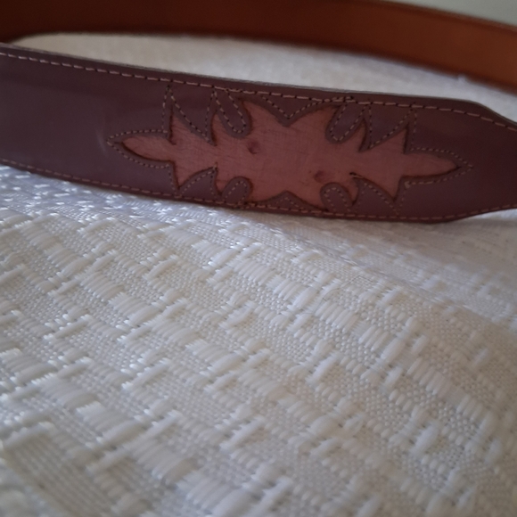 Lucchese Pink Leather Belt with Gold Buckle main image 5